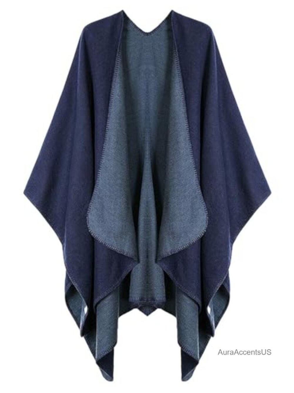 Plaid Shawl Wrap Open Front Poncho Cape Oversized Cardigan Fall Winter